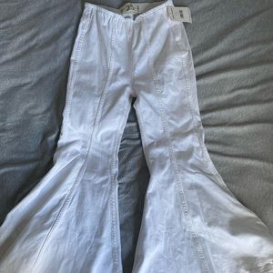 Free people white flare jeans